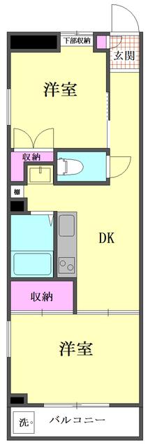 山屋貴田ビル(2DK/3階)の間取り写真