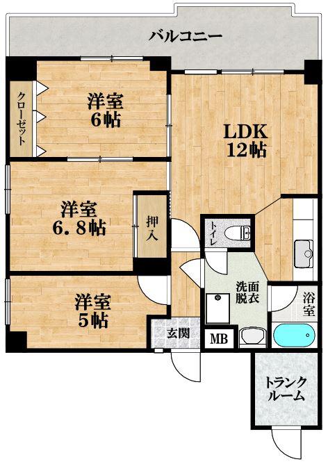 ガーデンハイム住吉(3LDK/2階)の間取り写真