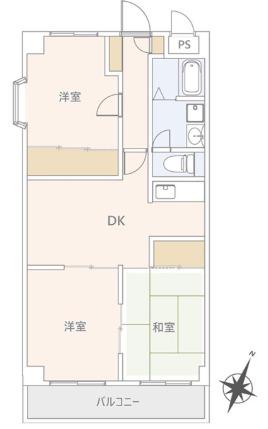 第5千代田マンション(3DK/5階)の間取り写真