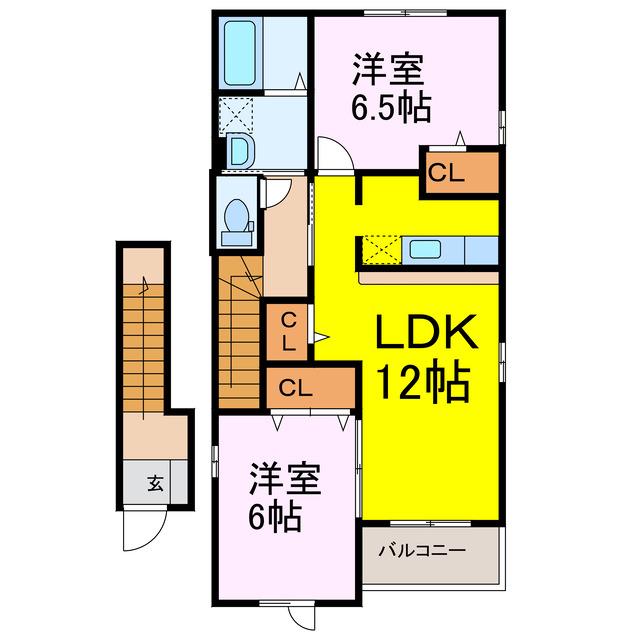 プルミエ(2LDK/2階)の間取り写真