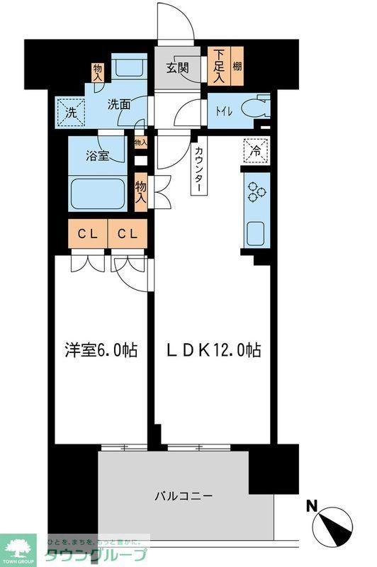 BLESS宮崎台(1LDK/9階)の間取り写真