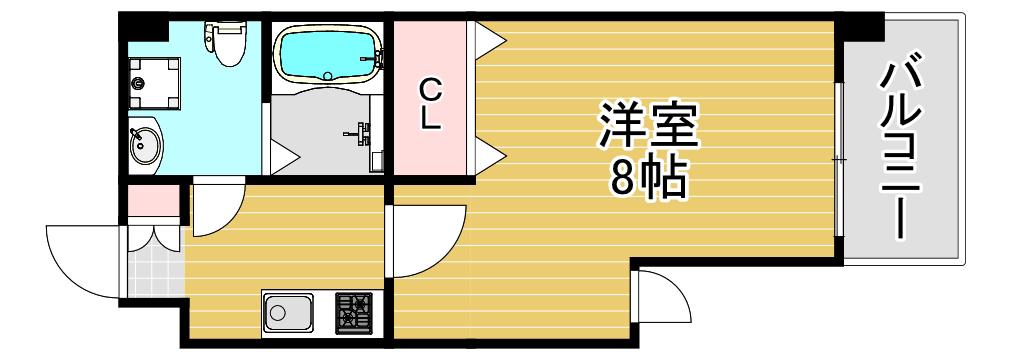 S-FORT西九条(1K/5階)の間取り写真