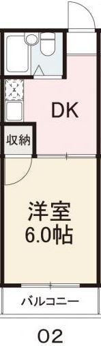 コート志度I(1K/2階)の間取り写真