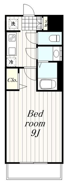 グラン アイリス 本厚木(1K/4階)の間取り写真