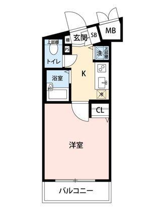 グランドガーラ渋谷(1K/2階)の間取り写真