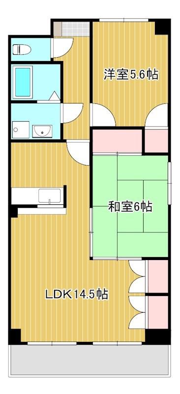 マンションひいらぎ(2LDK/1階)の間取り写真