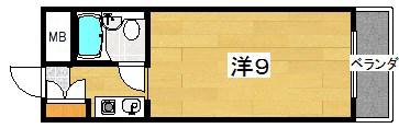 宮之阪マンション(ワンルーム/4階)の間取り写真