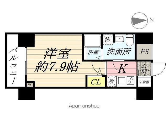 メインステージ亀戸III(1K/7階)の間取り写真