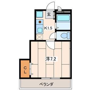 鴻和ハクエハイツ(1K/1階)の間取り写真