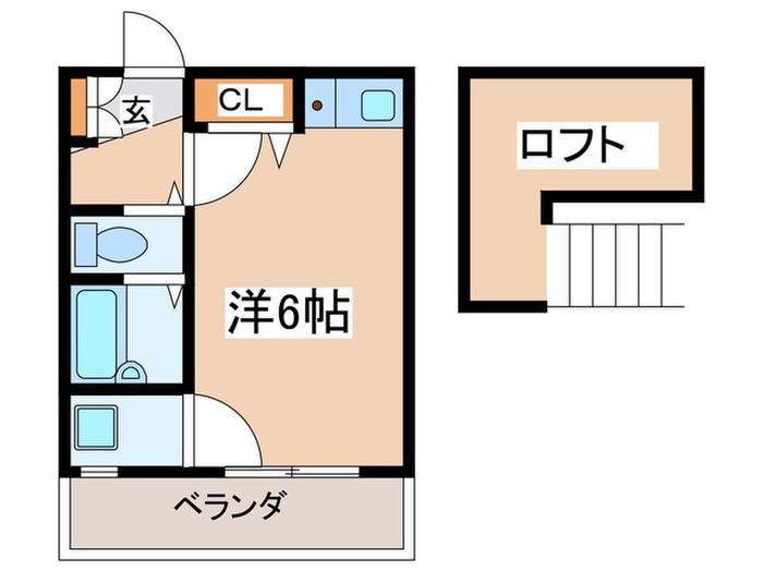 グランベスト白楽(ワンルーム/2階)の間取り写真