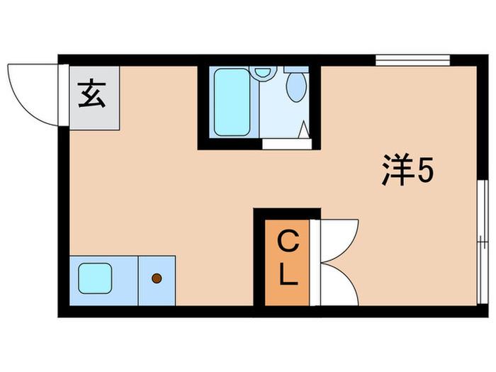 ベアーパレス新桜台(ワンルーム/1階)の間取り写真