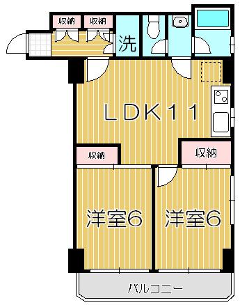 グランフォーレ大井(2LDK/2階)の間取り写真