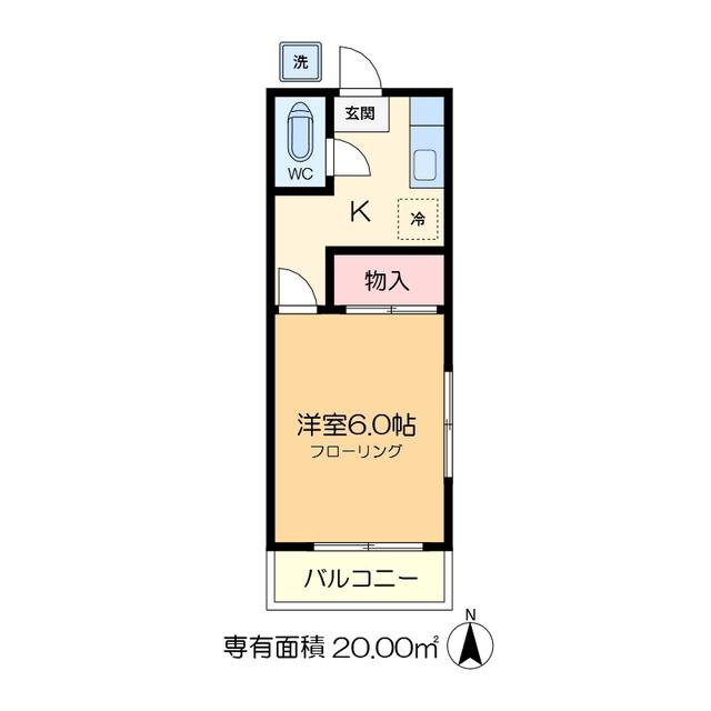 小林荘(1K/2階)の間取り写真