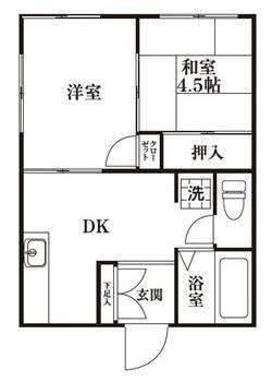 メゾン古作(2DK/1階)の間取り写真