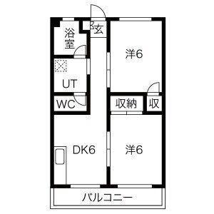 森ビル(1LDK/4階)の間取り写真