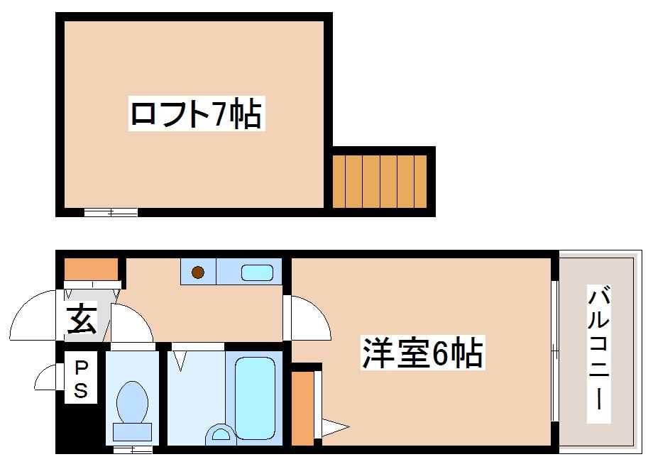 金沢マンション(1K/3階)の間取り写真