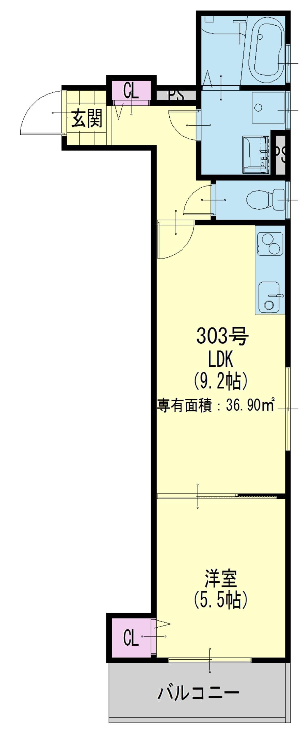 クリエオーレ喜連(1LDK/3階)の間取り写真