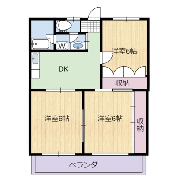 とどろきハイツ(3DK/3階)の間取り写真