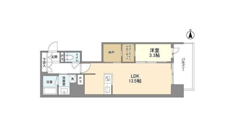 RJRプレシア南堀江(1SLDK/4階)の間取り写真