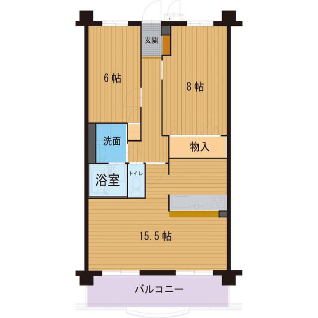ハートフルマンション アークONE(2LDK/2階)の間取り写真