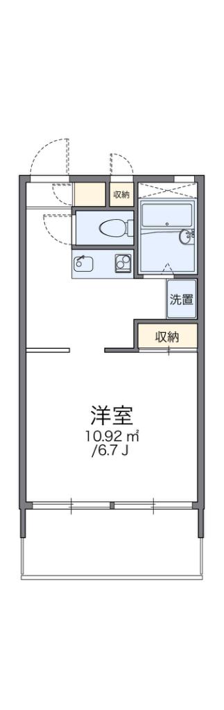 レオパレスルナI(1K/2階)の間取り写真