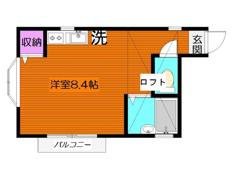 増田コーポ(ワンルーム/2階)の間取り写真
