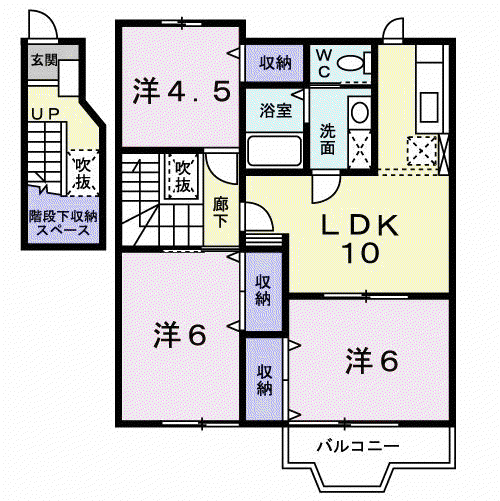 エルプス ガーデン(3LDK/2階)の間取り写真