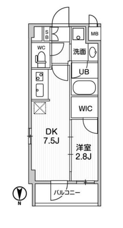 オルタナ住吉(1DK/8階)の間取り写真