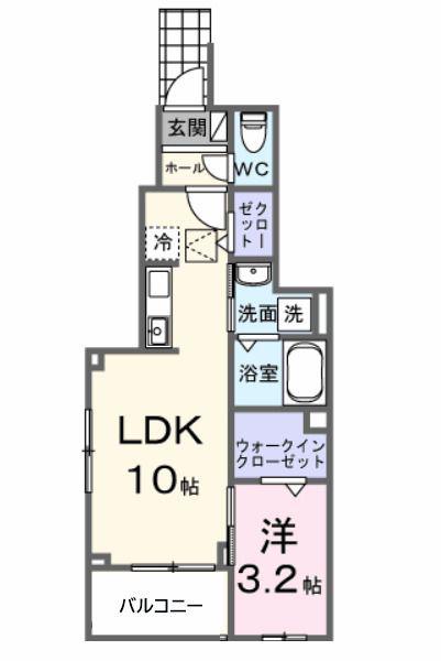 PUMEHANA (1LDK/1階)の間取り写真