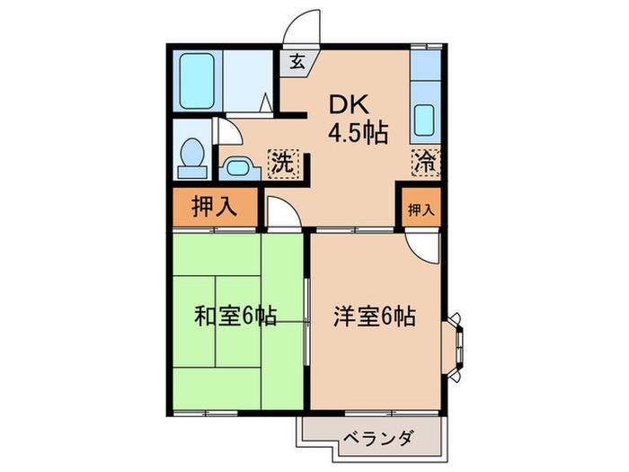 MM-II(2DK/2階)の間取り写真