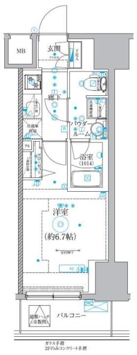 クオリタス品川南(1K/13階)の間取り写真