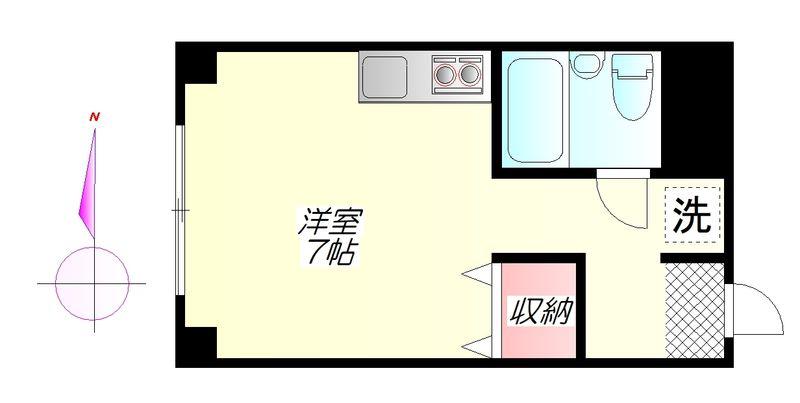 コーポ双葉(ワンルーム/3階)の間取り写真