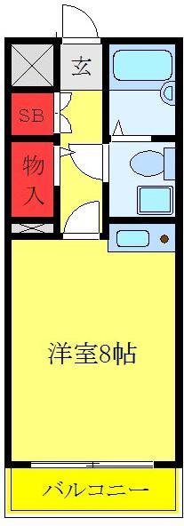 ライオンズマンション板橋(ワンルーム/8階)の間取り写真