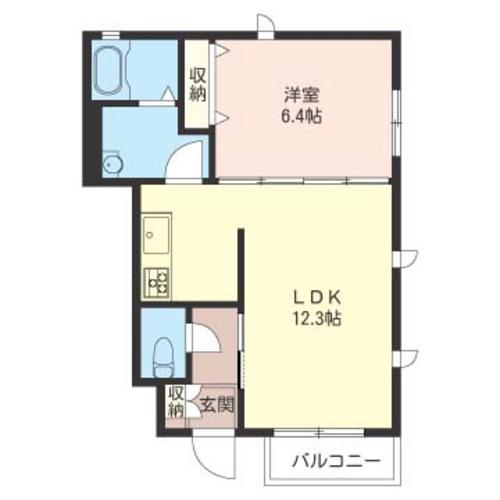ディアコート鵠沼(1LDK/1階)の間取り写真