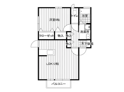 MANDEL(1LDK/1階)の間取り写真