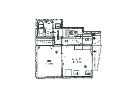 CASA FELICE(1DK/2階)の間取り写真