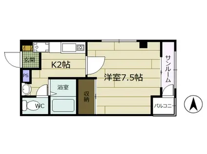 エスポワールM&M(1K/1階)の間取り写真