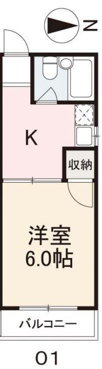 コートオリーブIII(1K/1階)の間取り写真