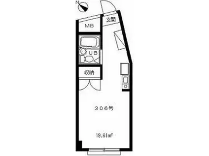 ジョイフルオークラ20(ワンルーム/4階)の間取り写真