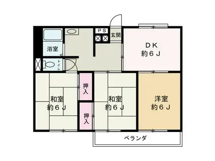 コーポ斉藤B(3DK/2階)の間取り写真