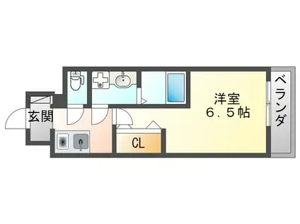 レーヴメゾン尼崎昭和通(1K/11階)の間取り写真