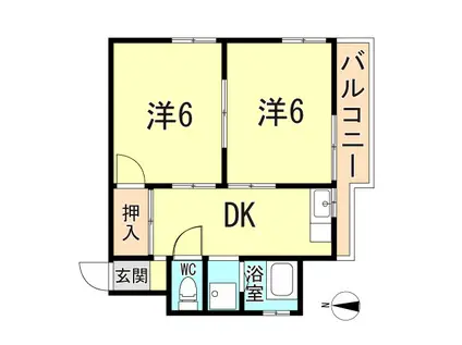新栄コーポ(2DK/3階)の間取り写真
