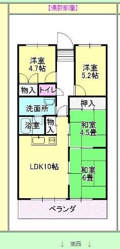 メゾングッチ(4LDK/4階)の間取り写真