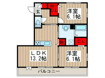サニーフラットIII(2LDK/3階)の間取り写真