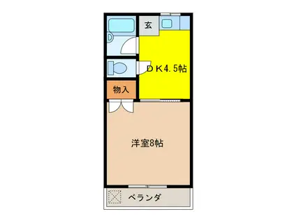 辻マンション(1DK/3階)の間取り写真