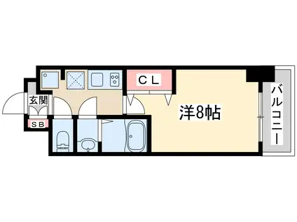 ラグゼ新大阪イーストⅠ(1K/4階)の間取り写真