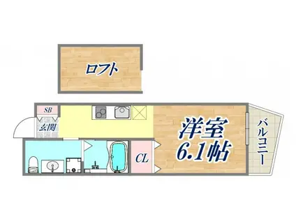 GIULIA須磨浦Ⅲ(ワンルーム/3階)の間取り写真