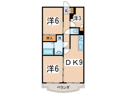 センチュリー甲府(3DK/3階)の間取り写真