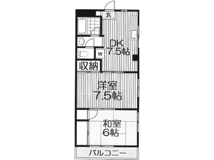 幸町芝崎ハイツ(2DK/3階)の間取り写真