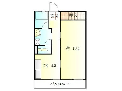 石塚マンション(1DK/4階)の間取り写真